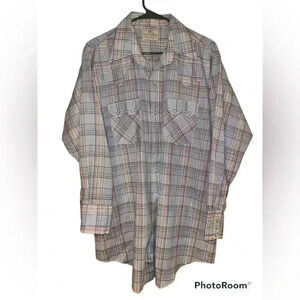 Vintage Dee Cee Brand Western Wear Plaid Pearl Snap Button Down